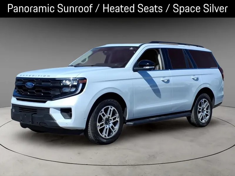 2025 Ford Expedition Active in Space Silver Metallic — front three-quarter view