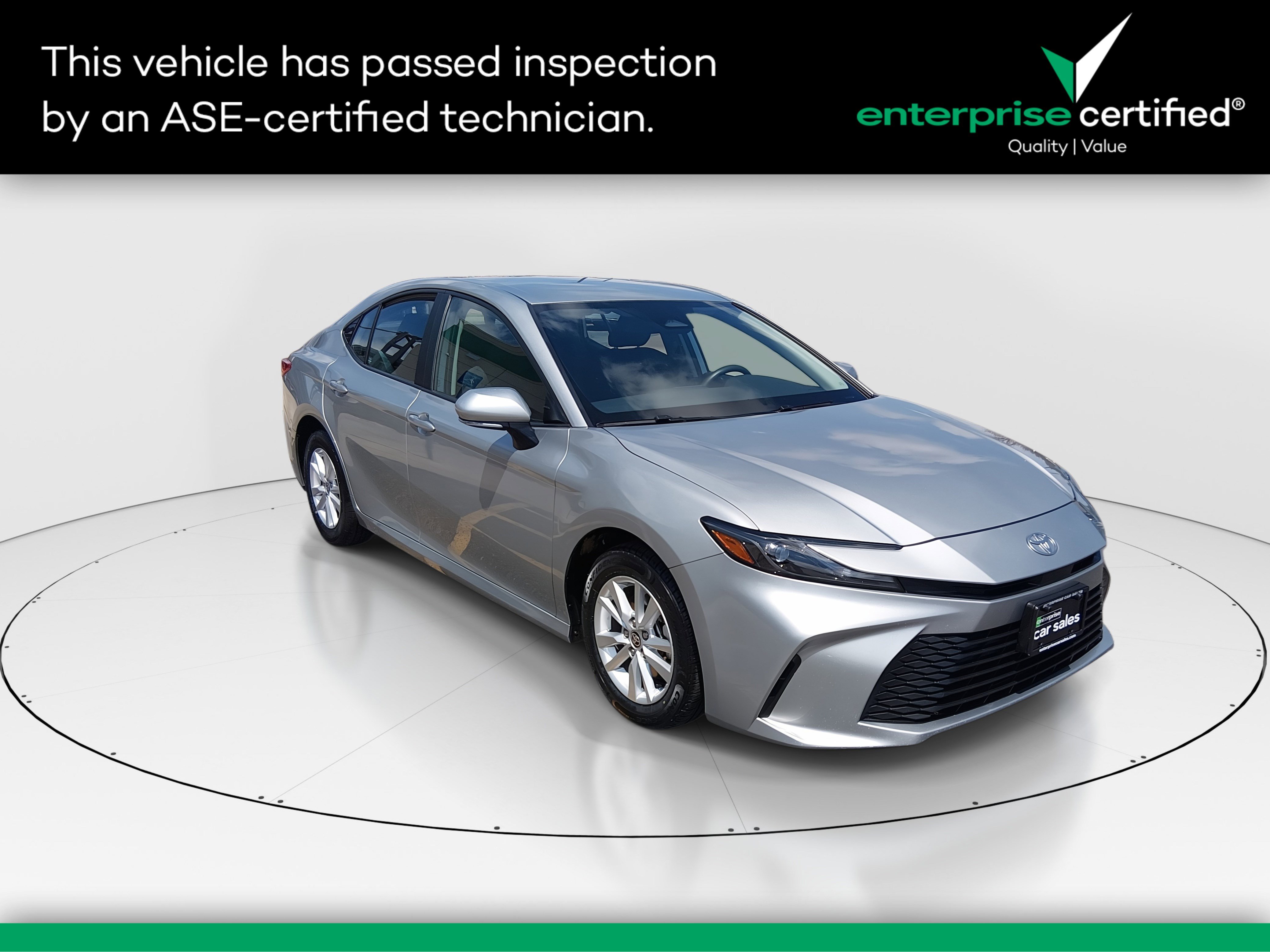 2025 Toyota Camry LE — front three-quarter view