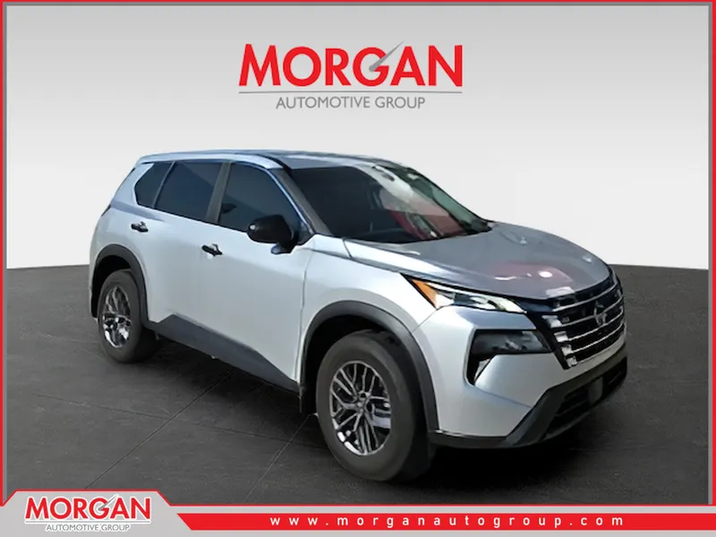 2024 Nissan Rogue S in Silver — front three-quarter view