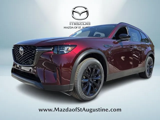 2026 Mazda CX-90 3.3 Turbo Premium in Red — front three-quarter view