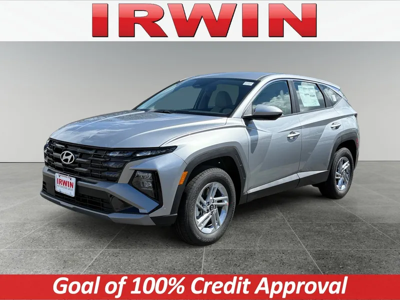 2026 Hyundai Tucson SE AWD in Silver — front three-quarter view