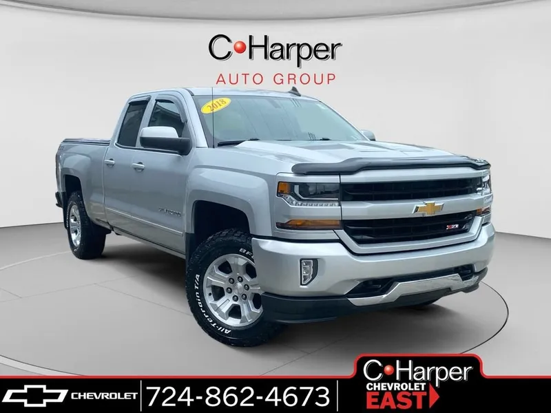 2018 Chevrolet Silverado 1500 LT in Silver Ice Metallic — front three-quarter view