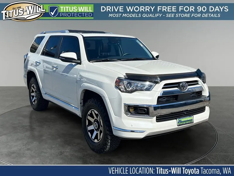 2023 Toyota 4Runner Limited in Blizzard Pearl — front three-quarter view