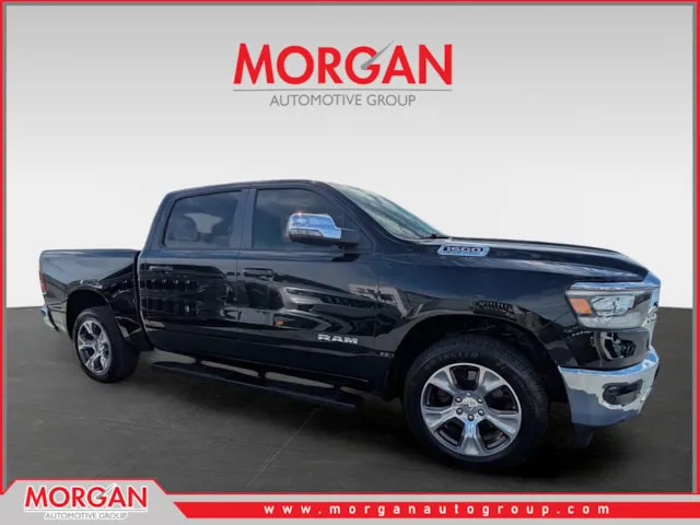 2023 Ram 1500 Laramie in Black — front three-quarter view