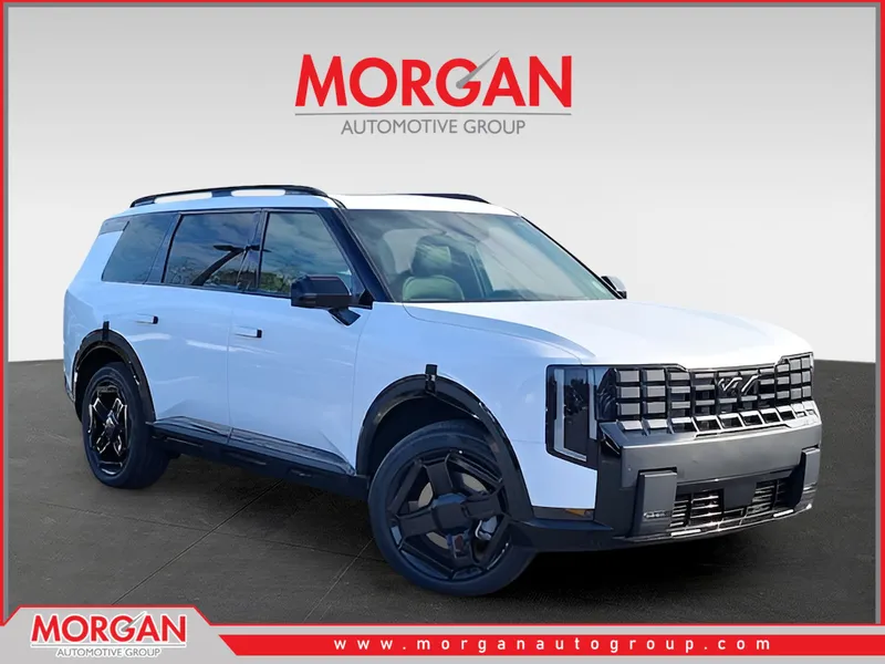 2027 Kia Telluride X-Line EX in White — front three-quarter view
