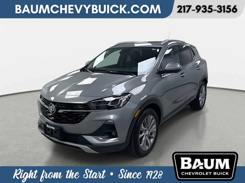 2023 Buick Encore GX Essence in Moonstone Gray Metallic — front three-quarter view