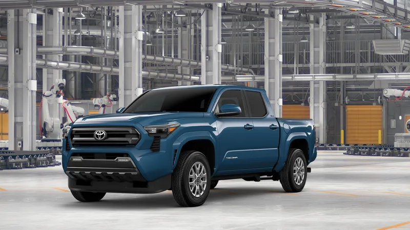 2026 Toyota Tacoma SR5 in Heritage Blue — front three-quarter view
