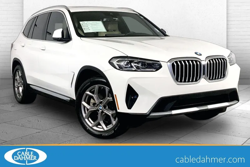 2022 BMW X3 xDrive30i in Alpine White — front three-quarter view