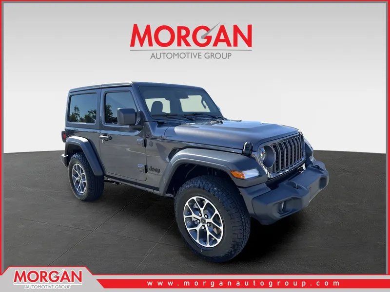 2026 Jeep Wrangler Sport S in Beige — front three-quarter view