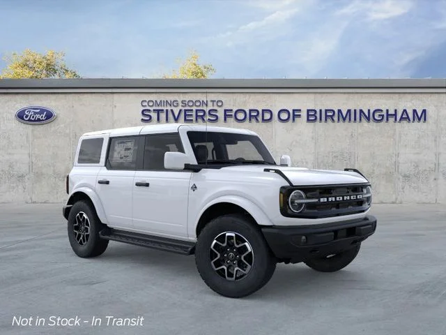 2026 Ford Bronco Outer Banks in Oxford White — front three-quarter view