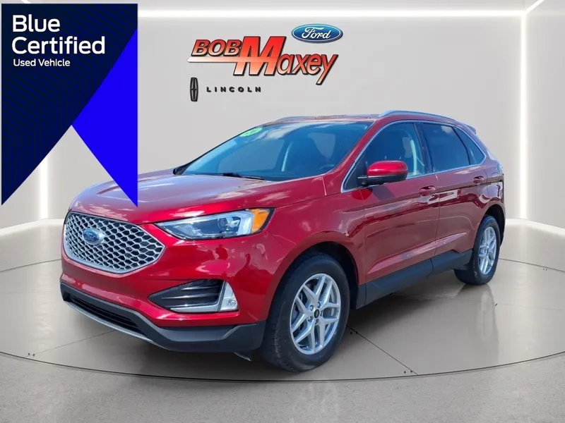 2024 Ford Edge SEL in Rapid Red Metallic Tinted Clearcoat — front three-quarter view