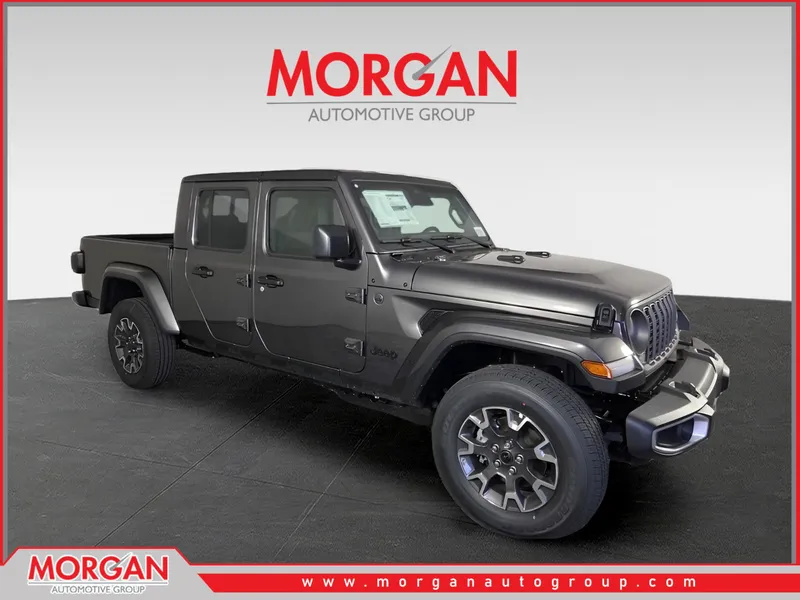 2026 Jeep Gladiator Sahara in Gray — front three-quarter view