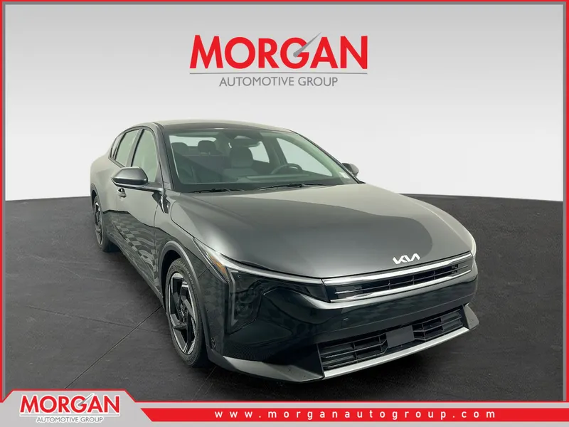2025 Kia K4 EX in Interstellar Gray — front three-quarter view