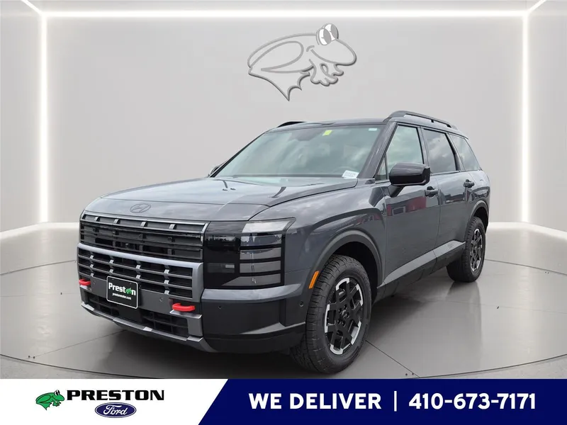 2026 Hyundai Palisade XRT Pro in Ecotronic Gray Pearl — front three-quarter view