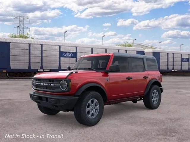 2026 Ford Bronco Big Bend® in Ruby Red Metallic Tinted Clearcoat — front three-quarter view