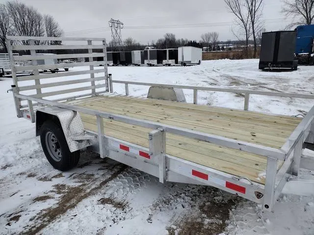 2027 Mid Michigan Trailers 7x14 SA, 5200 GVWR, HD Ramp, Axle Brake — front three-quarter view