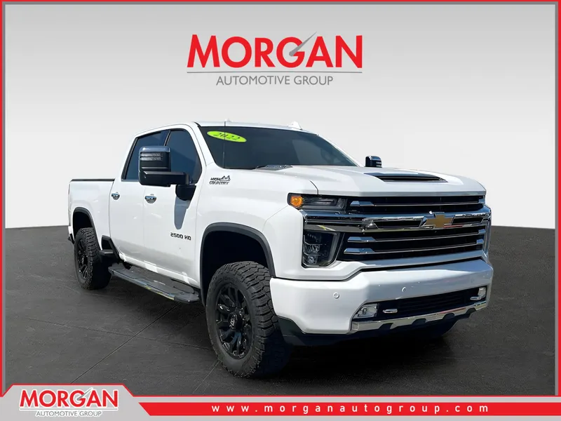 2022 Chevrolet Silverado 2500HD High Country in White — front three-quarter view
