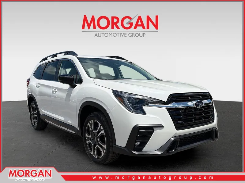 2026 Subaru Ascent Limited in Crystal White Pearl — front three-quarter view