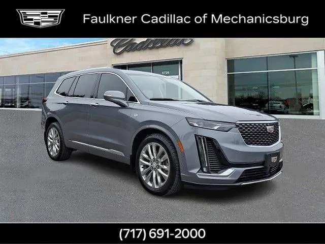 2021 Cadillac XT6 Premium Luxury in Satin Steel Metallic — front three-quarter view