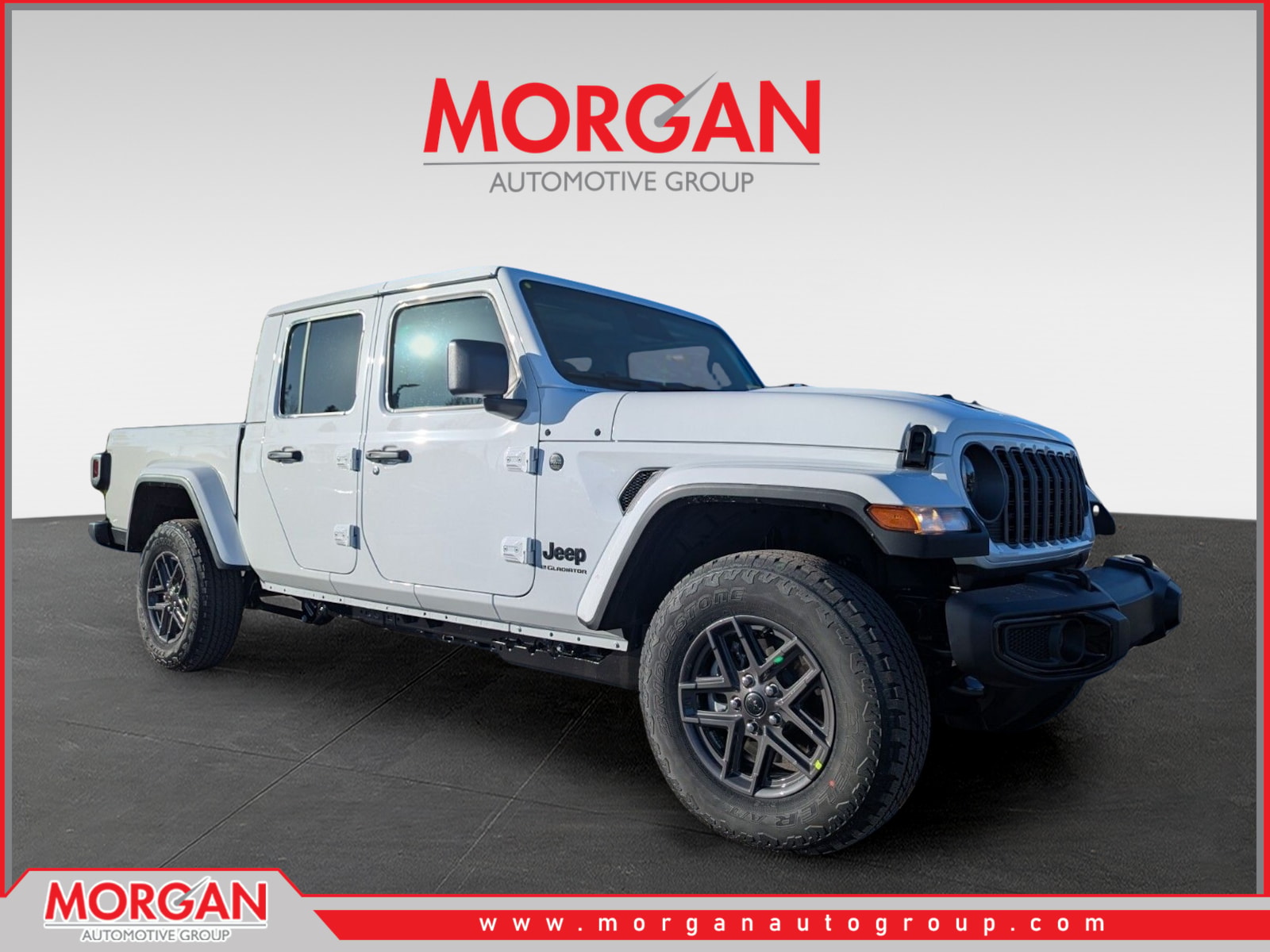 2026 Jeep Gladiator Sport S in White/off-white — front three-quarter view