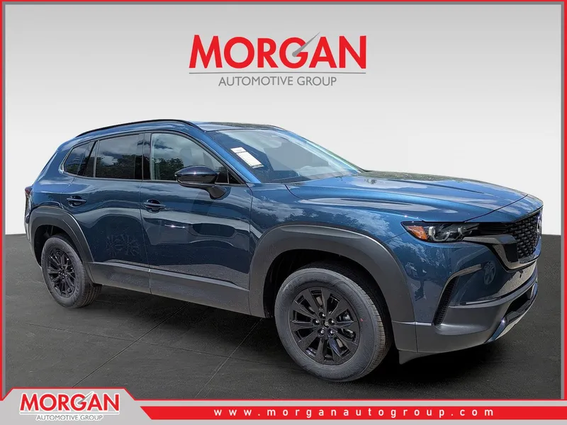 2026 Mazda CX-50 Hybrid Premium in Blue — front three-quarter view