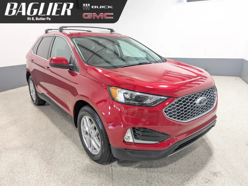 2023 Ford Edge SEL in Red — front three-quarter view
