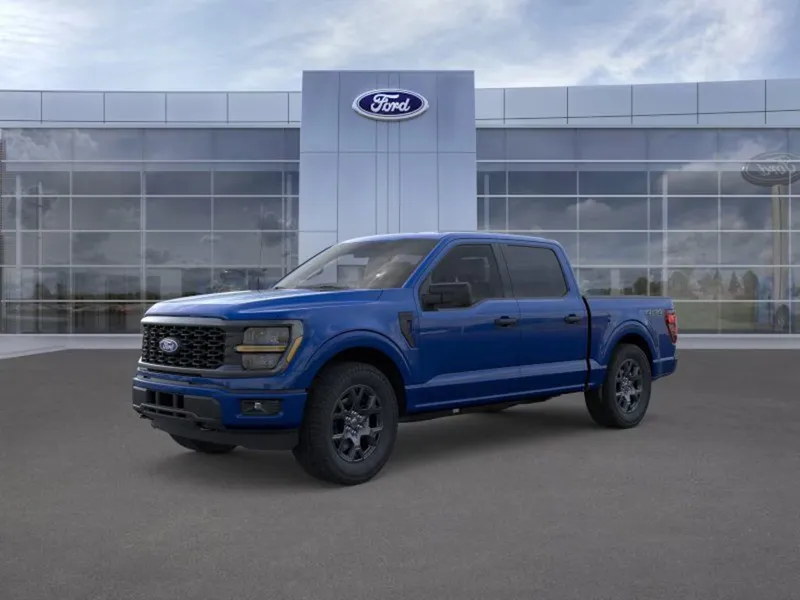 2026 Ford F-150 in Argon Blue — front three-quarter view