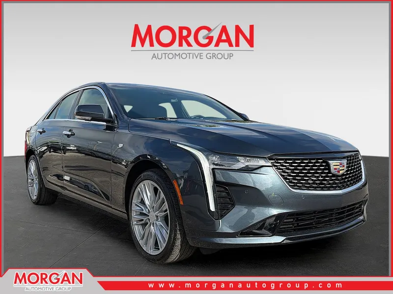 2022 Cadillac CT4 Premium Luxury in Shadow Metallic — front three-quarter view