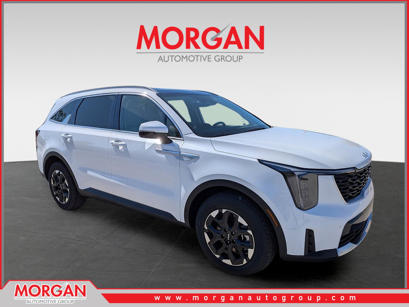 2026 Kia Sorento S in Glacial White Pearl — front three-quarter view
