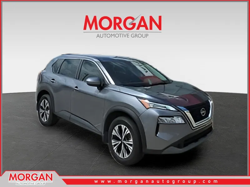 2023 Nissan Rogue SV in Gray — front three-quarter view