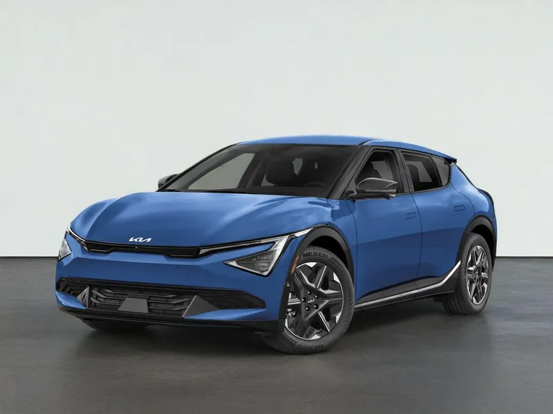 2025 Kia EV6 LIGHT LONG RANGE in Midnight Lake Blue — front three-quarter view