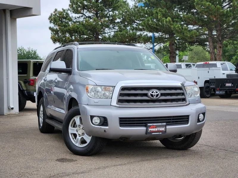 2011 Toyota Sequoia SR5 in Silver Sky Metallic — front three-quarter view