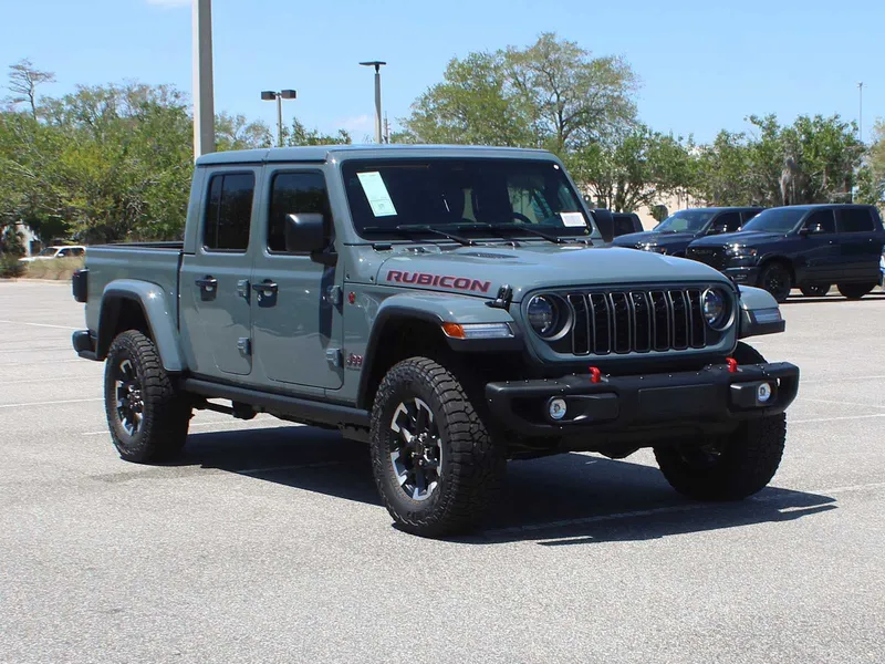 2026 Jeep Gladiator Rubicon X in Anvil Clear-Coat Exterior Paint — front three-quarter view