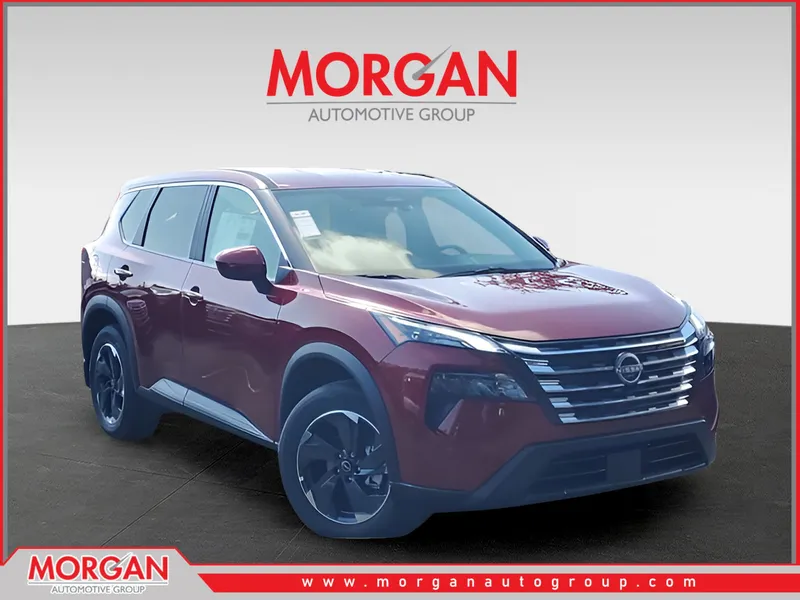 2026 Nissan Rogue SV in Red — front three-quarter view