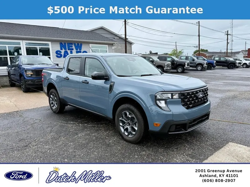 2026 Ford Maverick XLT in Azure Gray Metallic Tri-Coat — front three-quarter view