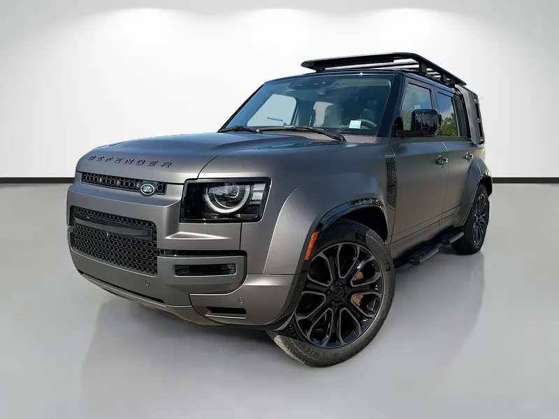 2026 Land Rover Defender 110 OCTA in Charente Grey Premium Metallic — front three-quarter view