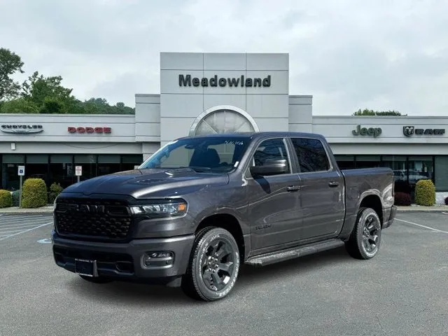 2026 RAM 1500 Express in Granite Crystal Metallic Clear-Coat Exterior Paint — front three-quarter view