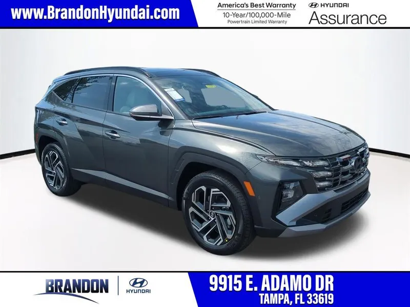 2026 Hyundai TUCSON HYBRID Limited in Gray — front three-quarter view
