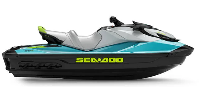 2026 Sea-Doo GTI SE 130-Teal Blue/ Manta Green — front three-quarter view