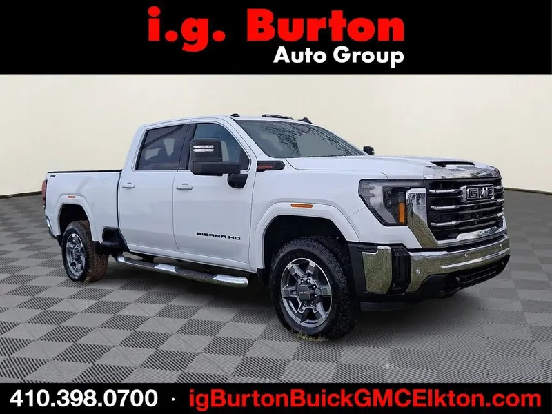2026 GMC Sierra 2500 HD SLE in Summit White — front three-quarter view