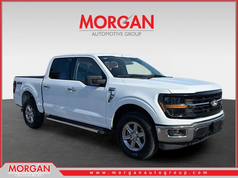 2025 Ford F-150 XLT in White — front three-quarter view