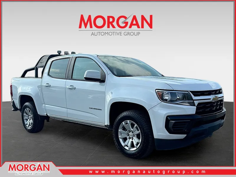 2021 Chevrolet Colorado 4WD LT in Summit White — front three-quarter view