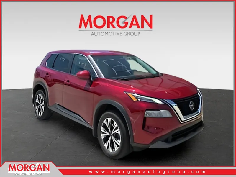2023 Nissan Rogue SV in Red — front three-quarter view