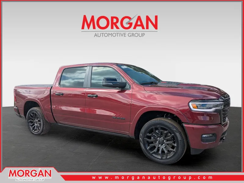 2026 Ram 1500 Limited in Red — front three-quarter view