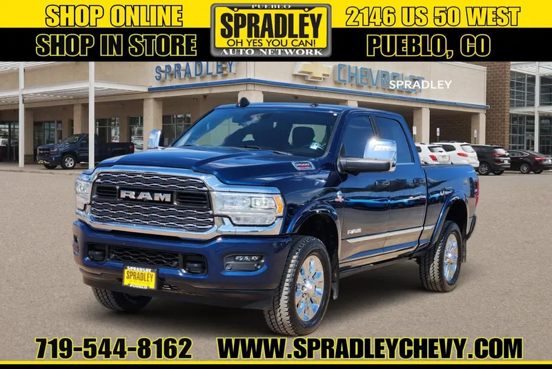 2024 RAM 2500 Limited in Blue — front three-quarter view