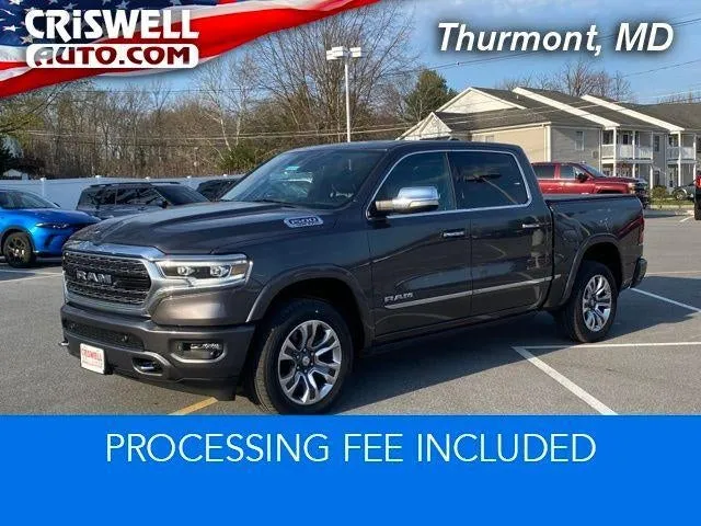 2022 RAM 1500 Limited in Granite Crystal Metallic Clearcoat — front three-quarter view