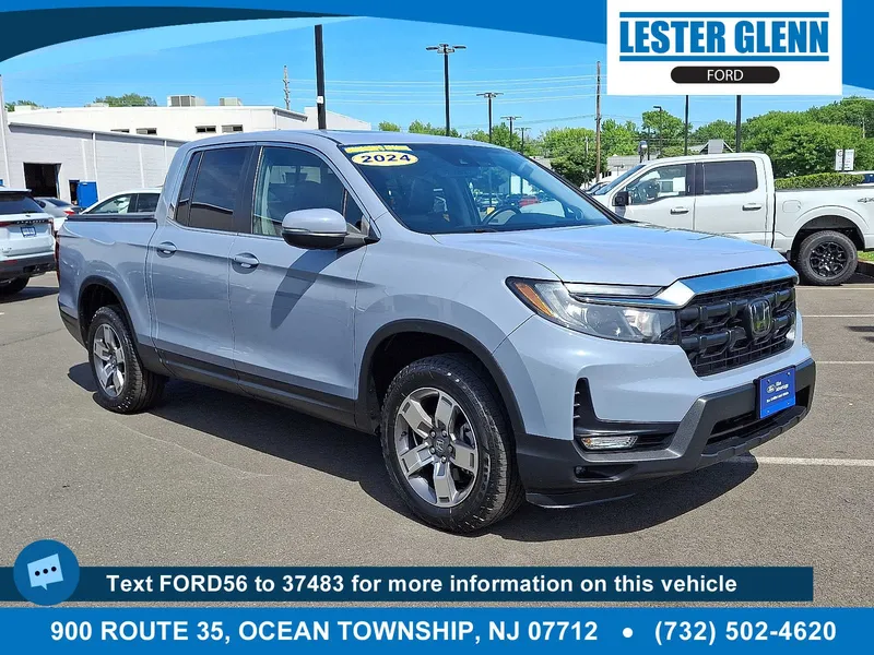 2024 Honda Ridgeline RTL in Sonic Gray Pearl — front three-quarter view