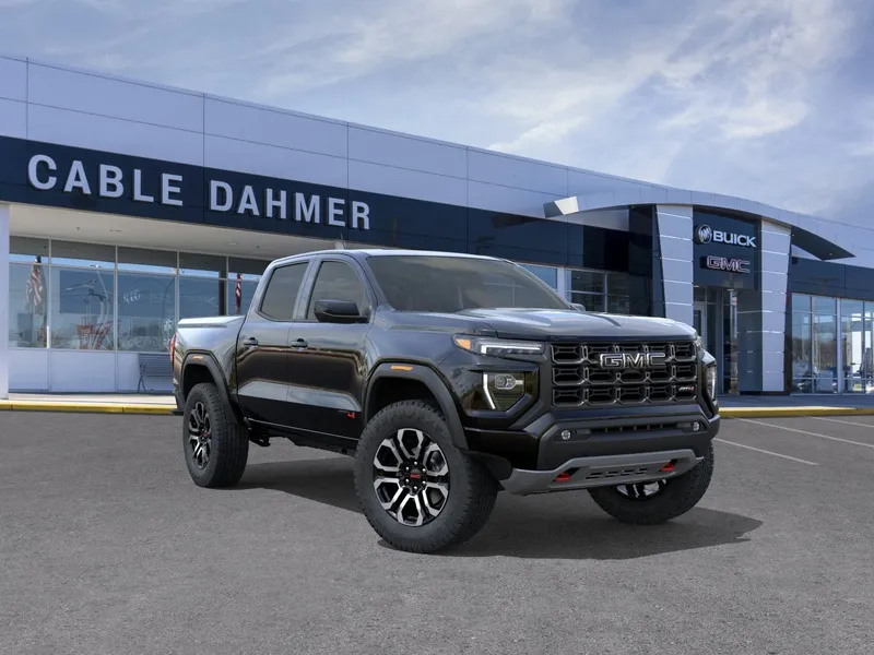 2026 GMC Canyon AT4 in Onyx Black — front three-quarter view