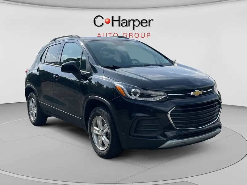 2022 Chevrolet Trax LT in Mosaic Black Metallic — front three-quarter view