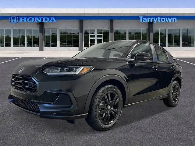 2027 Honda HR-V Sport AWD in Crystal Black Pearl — front three-quarter view